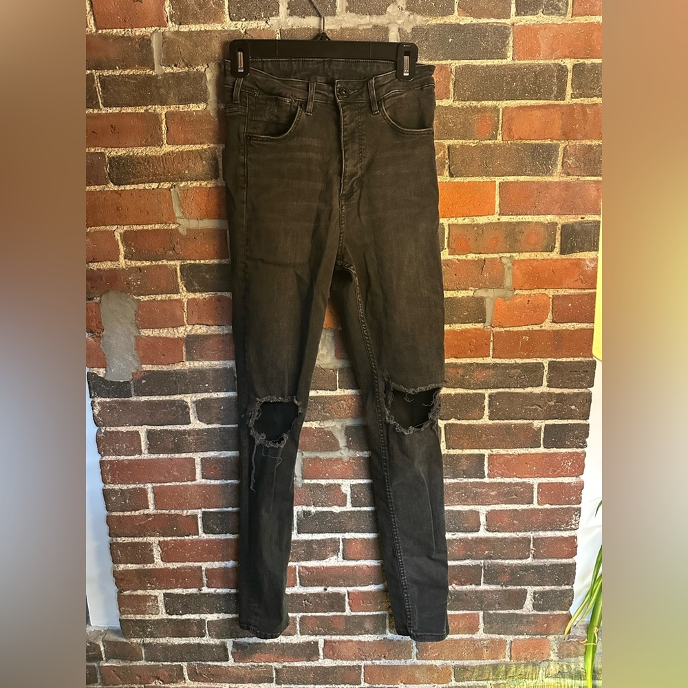 H&M Ripped Black Skinny Jeans Premium Denim